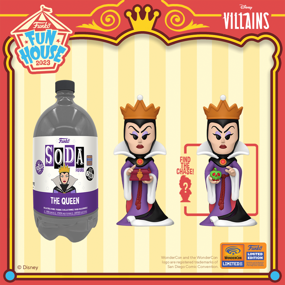2023 WonderCon exclusive Funko SODA 3-Liter: Disney villains - Evil Queen with poison apple chase.